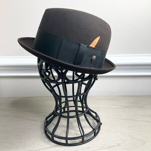 Vintage Champ Feel The Felt Black Suede Fedora Hat Mens SZ 6 3/4 Sophisticate